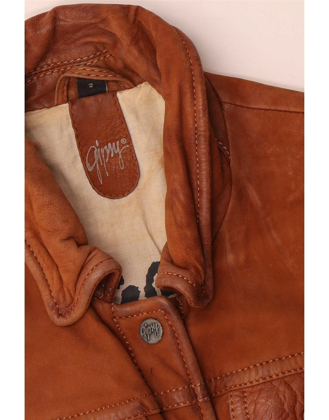Gypsy Veste en cuir pour femme UK 10 Petit Marron