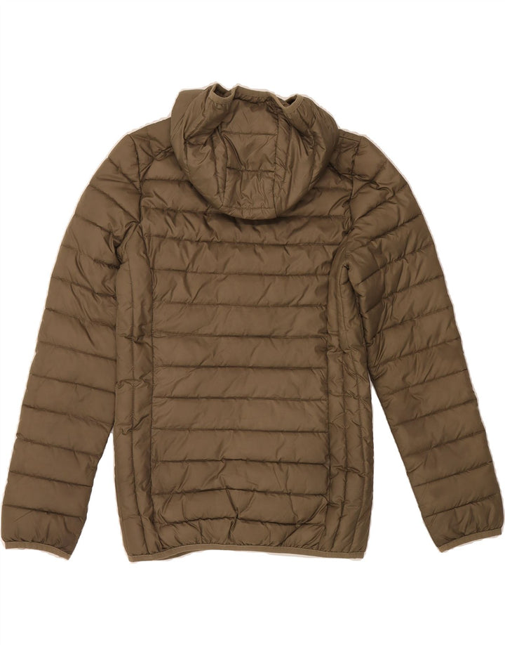 ELLESSE Womens Hooded Padded Jacket UK 8 Small Brown Polyester Vintage Ellesse and Second-Hand Ellesse from Messina Hembry 