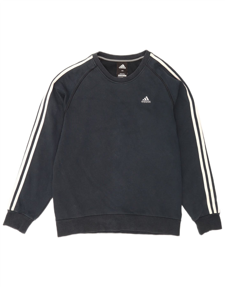 Adidas Hommes Clima 365 Sweatshirt Jumper Petit Bleu Marine Coton