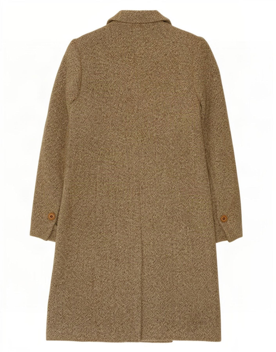 vintage Femme Double Breasted Coat IT 48 XL Kaki Moucheté Laine