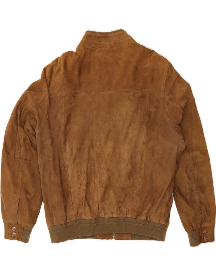 ITALLO Mens Suede Bomber Jacket IT 52 XL Brown Leather Vintage Itallo and Second-Hand Itallo from Messina Hembry 