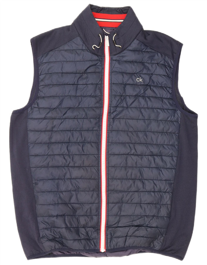 CALVIN KLEIN Gilet rembourré pour homme UK 42 XL Bleu marine Polyester