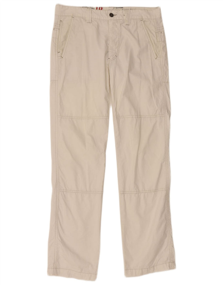 MURPHY & NYE Pantalon décontracté droit pour homme W33 L32 Coton blanc cassé