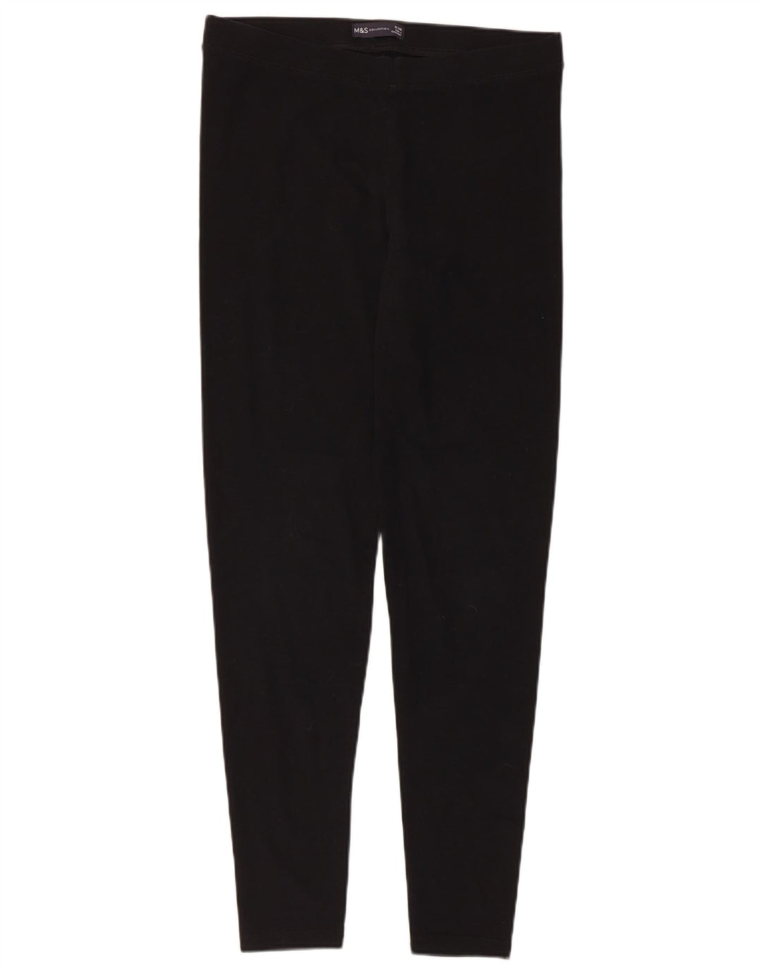 Marks & Spencer Leggings Femme UK 12 Coton Noir Moyen