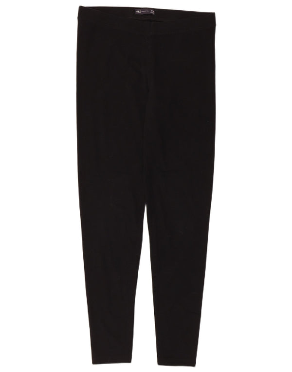 Marks & Spencer Leggings Femme UK 12 Coton Noir Moyen
