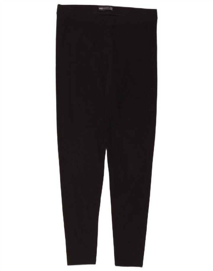 Marks & Spencer Leggings Femme UK 12 Coton Noir Moyen