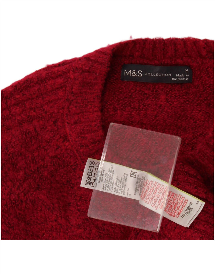 Marks & Spencer Pull à col rond pour femme UK 14 Bordeaux moyen
