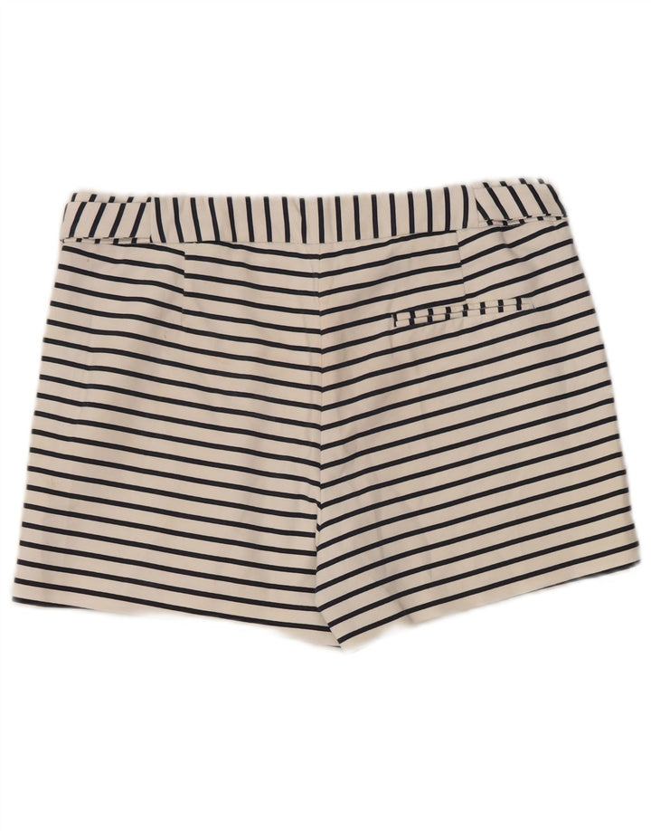Zara Femme Hot Pants Medium W30 Coton Rayé Blanc