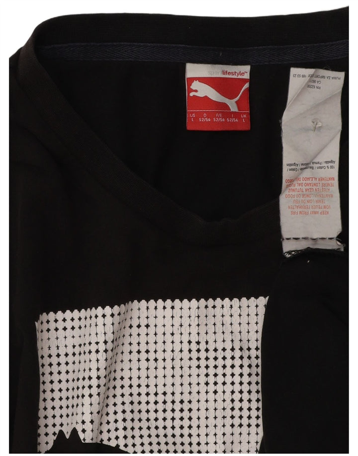Puma T-shirt graphique pour hommes, grand, noir, coton