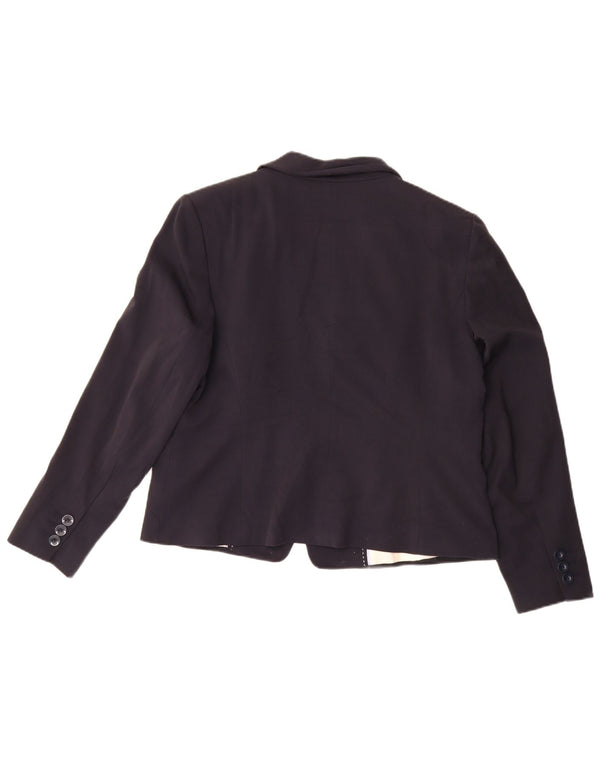 Marks & Spencer Veste blazer 1 bouton pour femme UK 18 XL Bleu marine Polyester