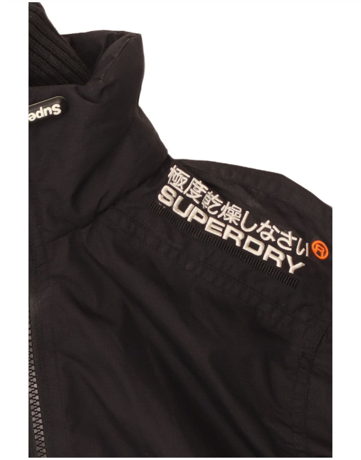 Superdry Veste coupe-vent graphique Windcheater pour femme UK 16 Large Noir