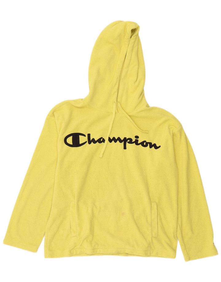 Champion Pull polaire à capuche graphique pour homme, grand jaune, polyester