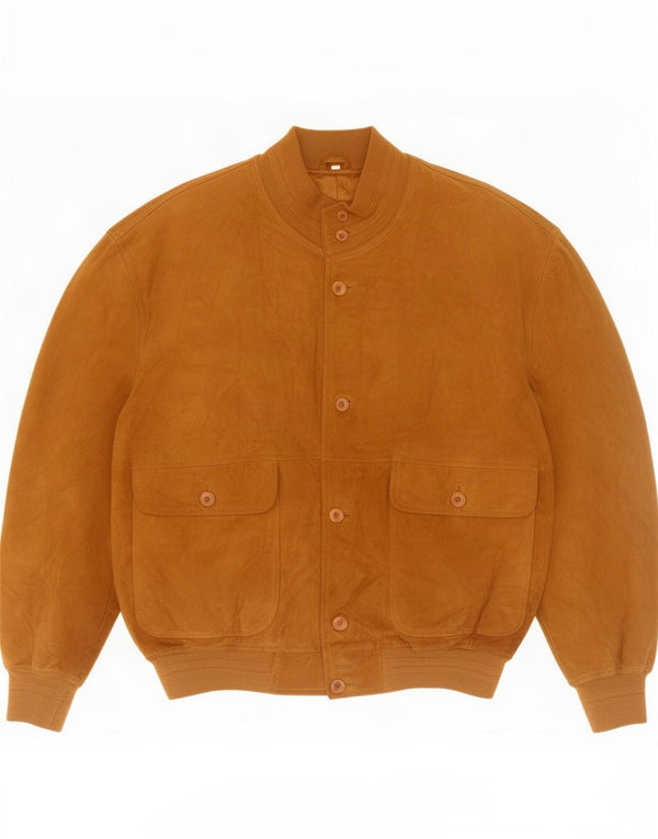 veste en daim homme vintage IT 54 2XL Cuir marron