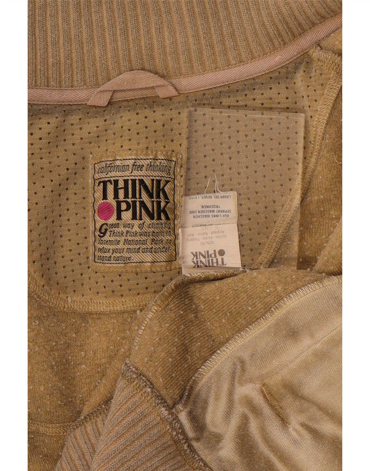 Think Pink Veste polaire pour homme UK 38 Acrylique beige moyen