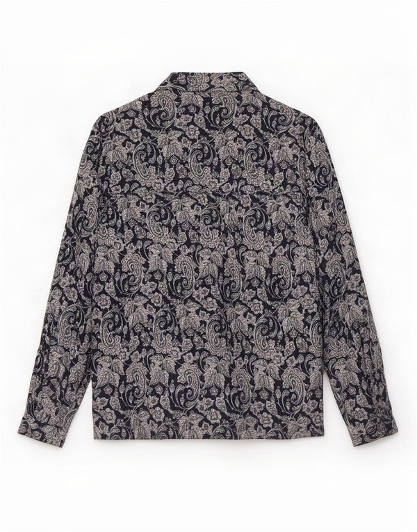 Massimo Dutti Chemisier Femme EU 36 XS Bleu Marine Paisley