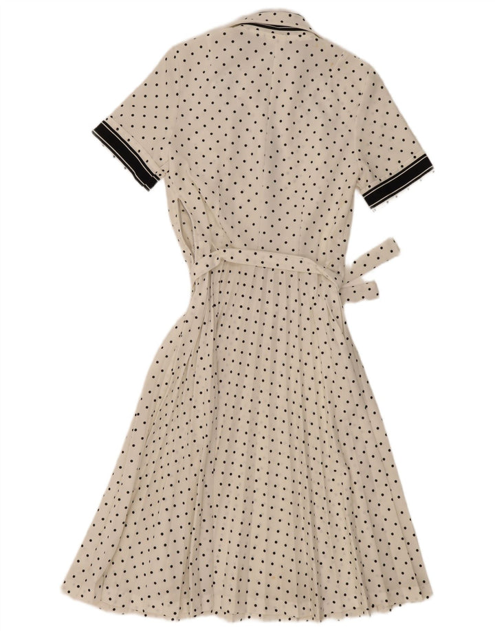 Diolen Robe Maxi Femme UK 12 Polyester Blanc Moyen à Pois