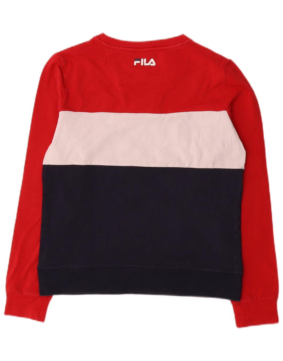Fila Sweat-shirt graphique pour femme UK 10 Small Rouge Colourblock