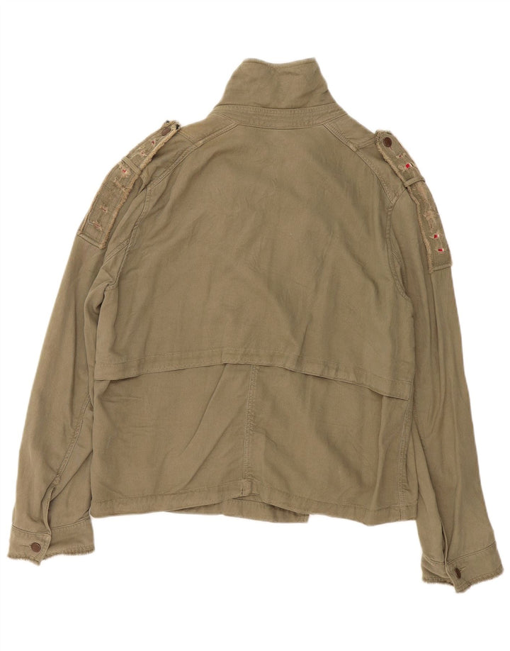 Zara Veste militaire surdimensionnée pour femme UK 14 Kaki Lyocell moyen
