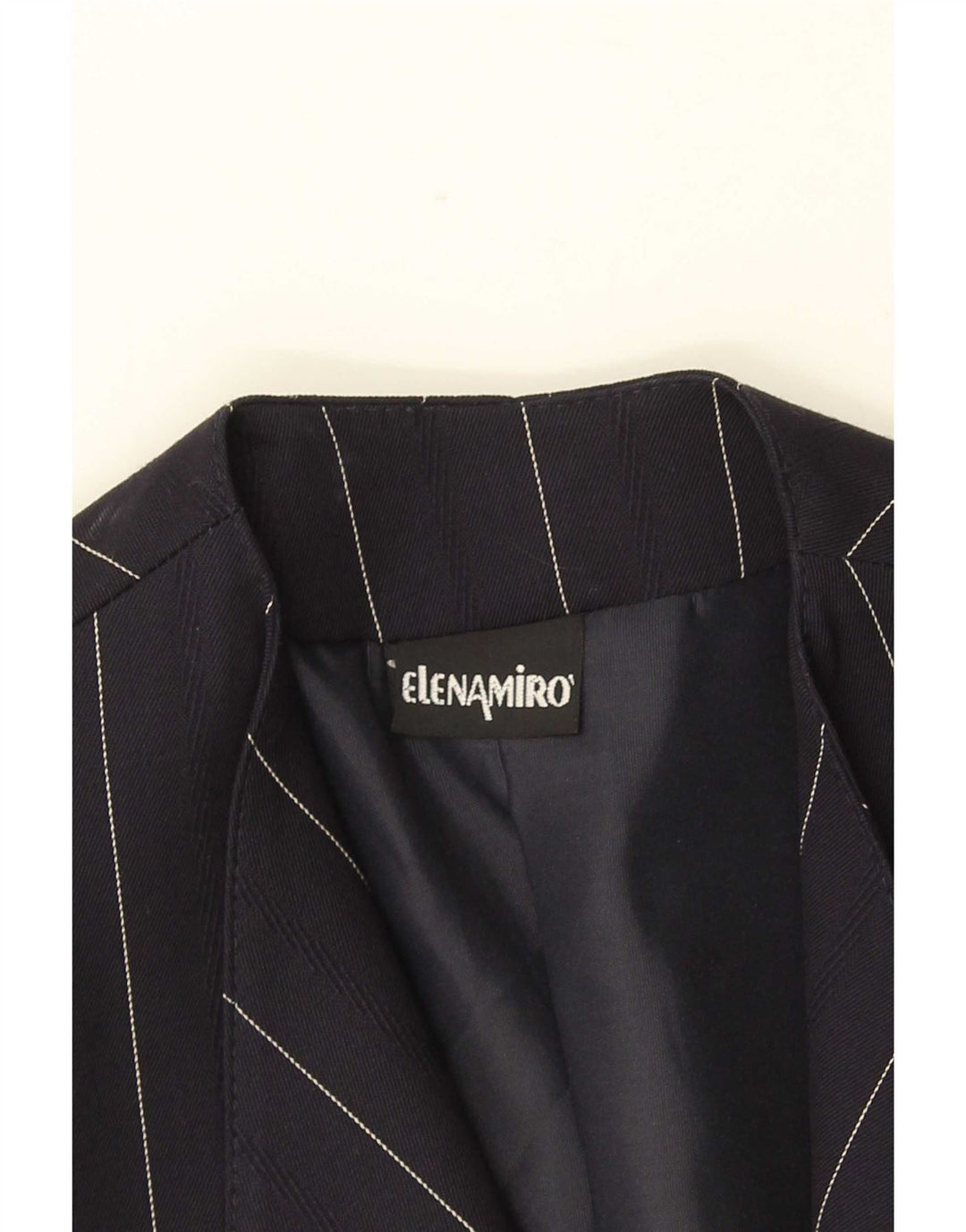 ELENA MIRO Veste Blazer 2 Boutons Femme UK 18 XL Laine Rayée Bleu Marine