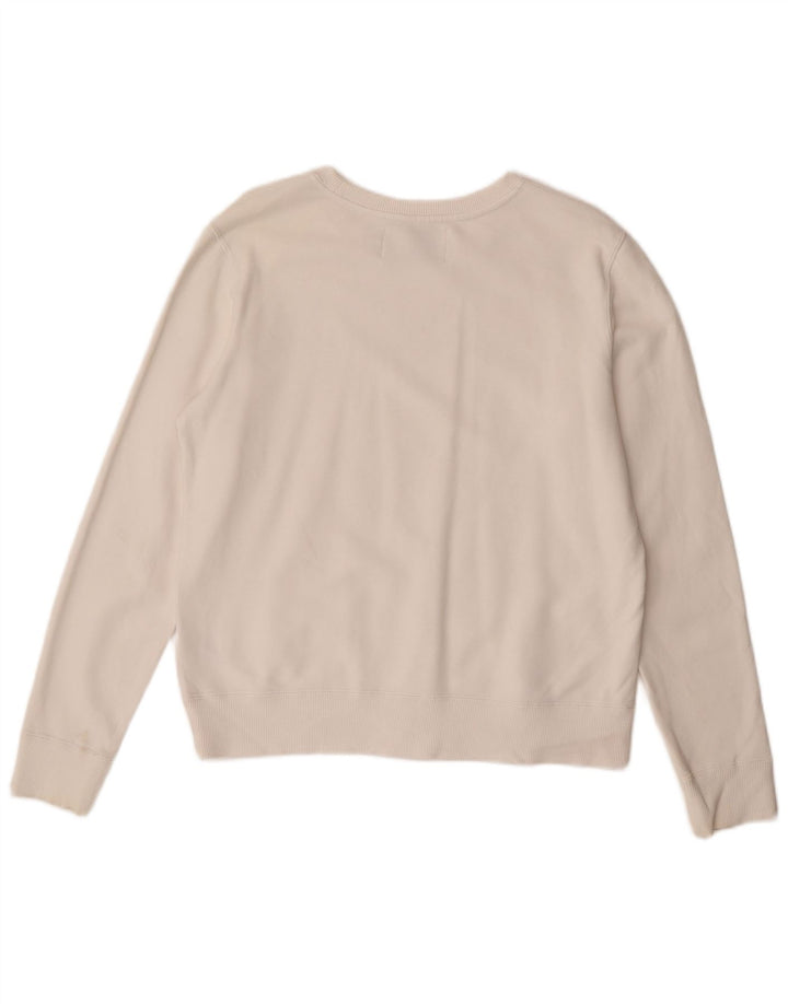 Calvin Klein Jeans Sweat-shirt graphique pour femme UK 14 Blanc moyen