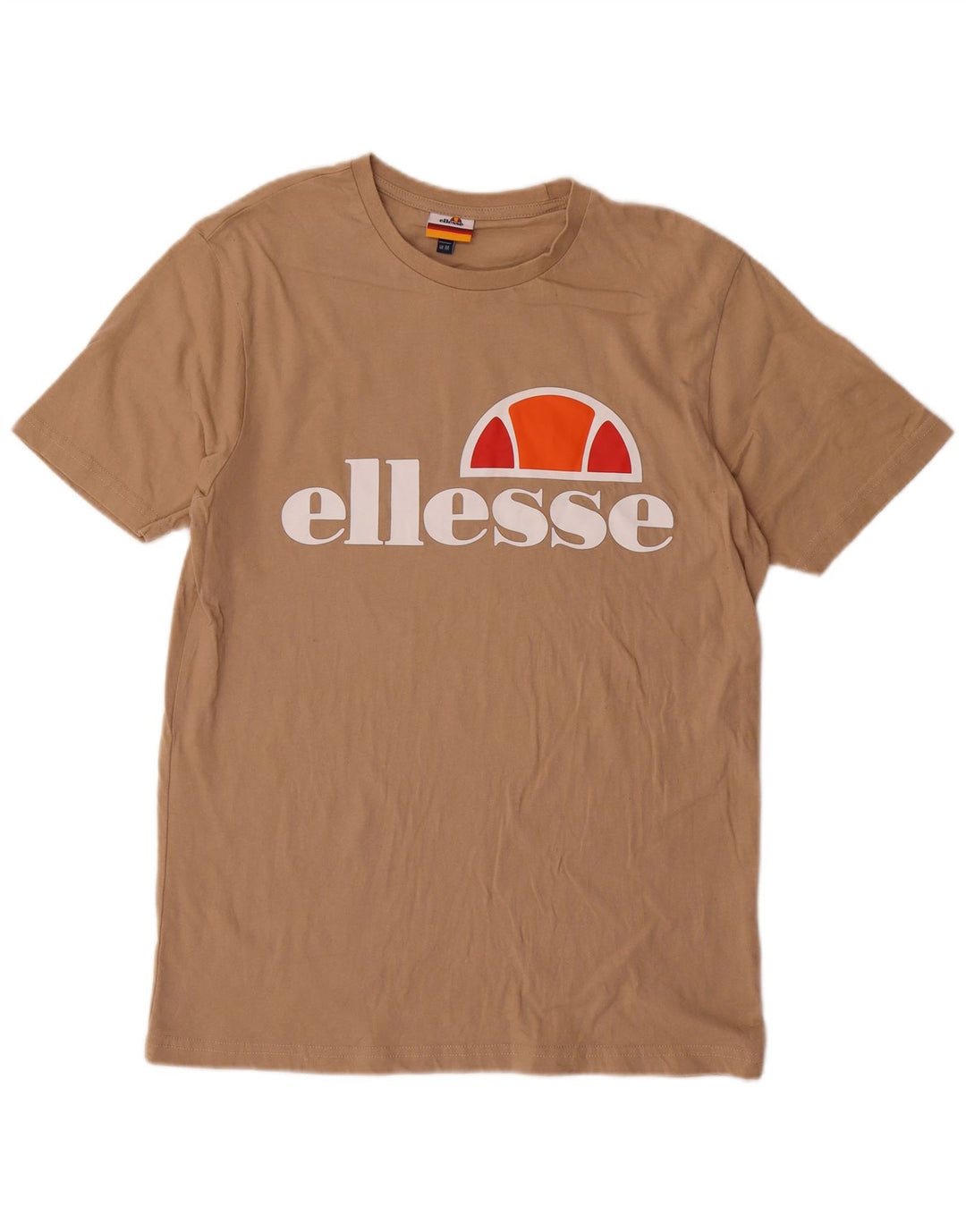 Ellesse T-Shirt Graphique Top Beige Moyen Coton Homme