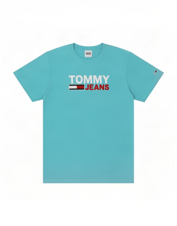 Tommy Hilfiger T-Shirt Graphique Homme Petit Bleu Coton