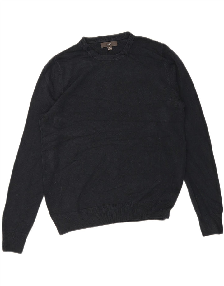 MARKS & SPENCER Pull Col Rond Homme Bleu Marine Moyen Acrylique