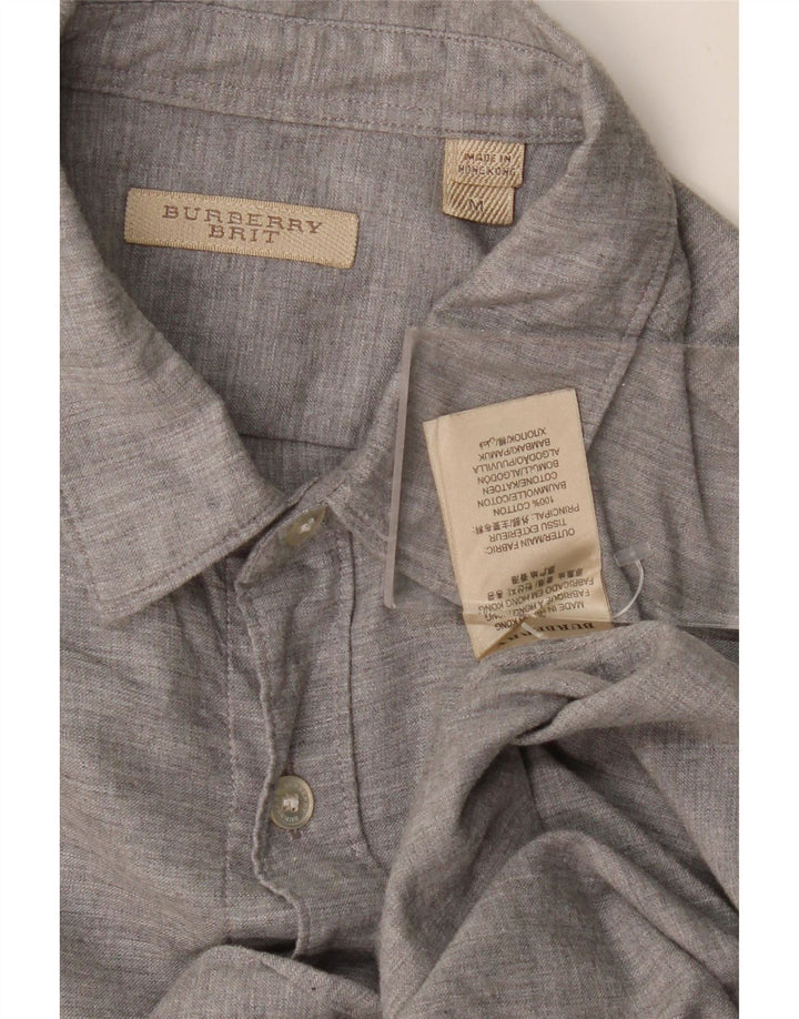 BURBERRY Chemise BRIT Homme Gris Moyen Coton