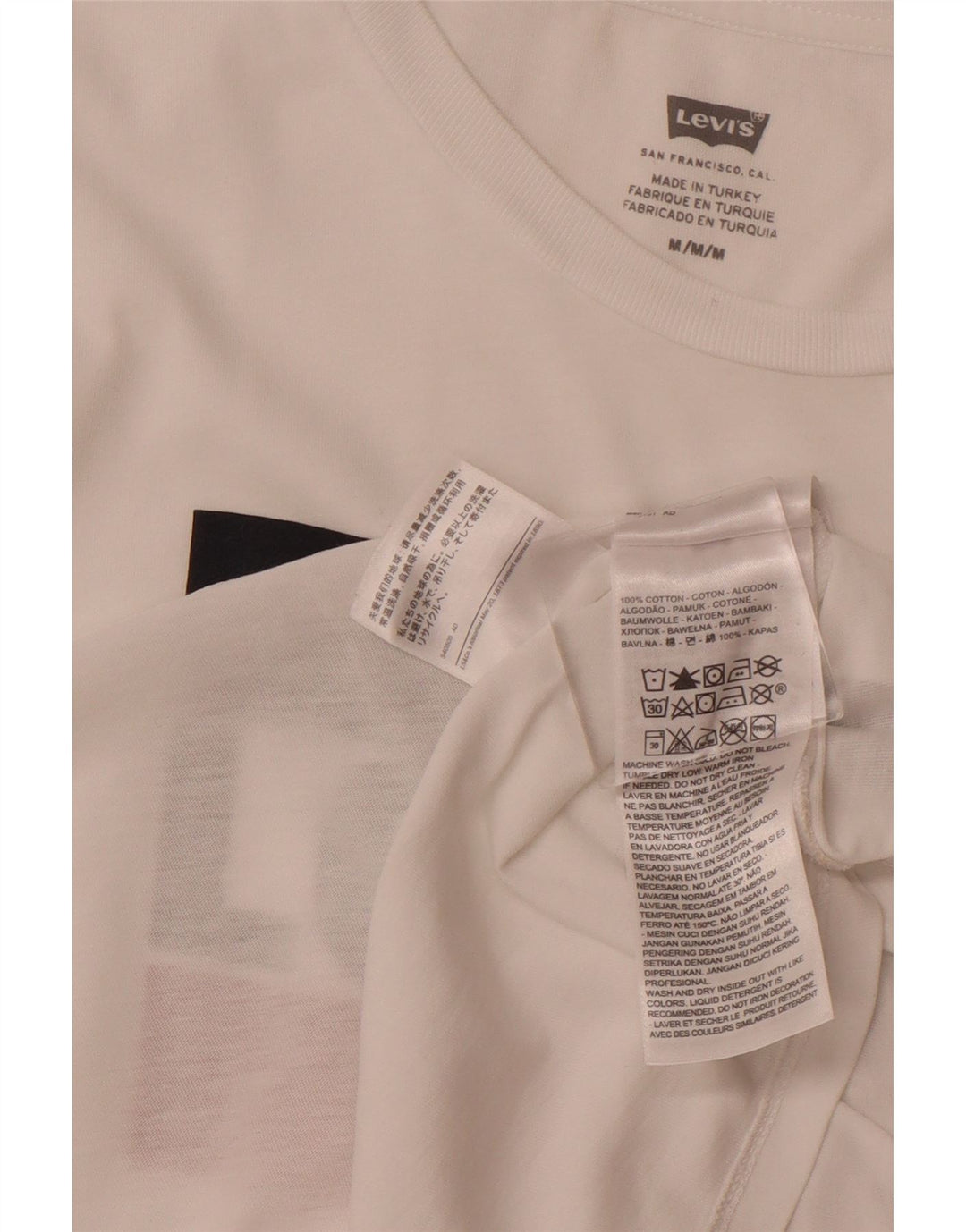 LEVI'S T-Shirt Graphique Femme UK 12 Coton Blanc Moyen