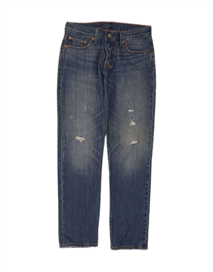 Levi's Jean Droit 501 CT Vieilli Femme W26 L30 Bleu Coton