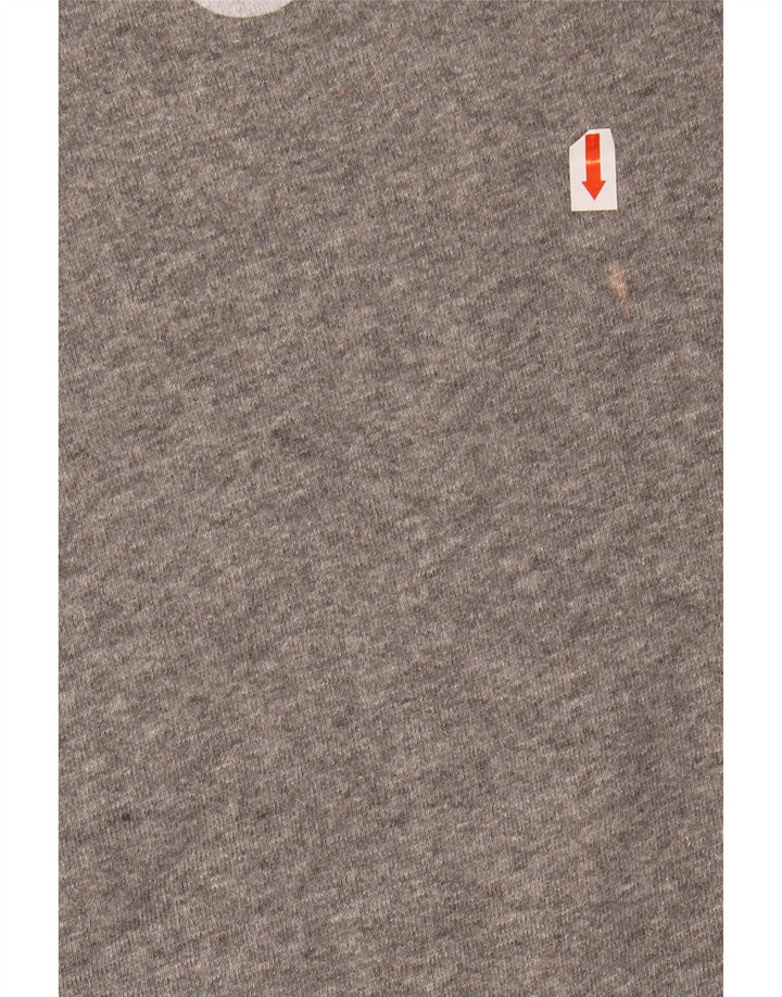 JACK WILLS Pull à capuche graphique pour femme UK 14 Grand coton gris