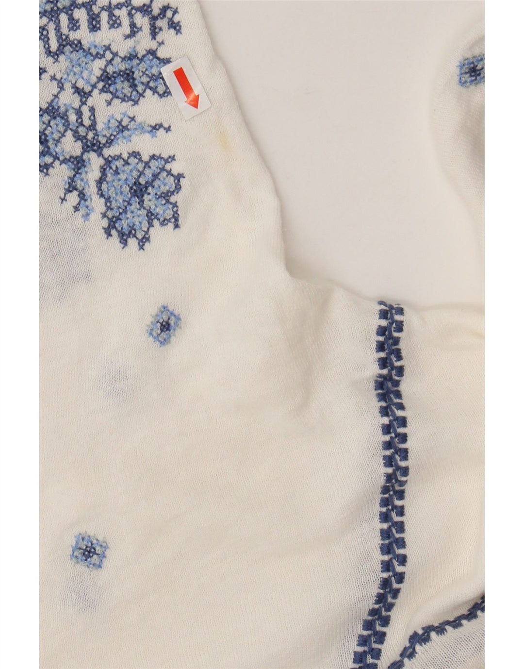 MONSOON Chemisier Femme Top UK 16 Grand Lin Floral Blanc Cassé