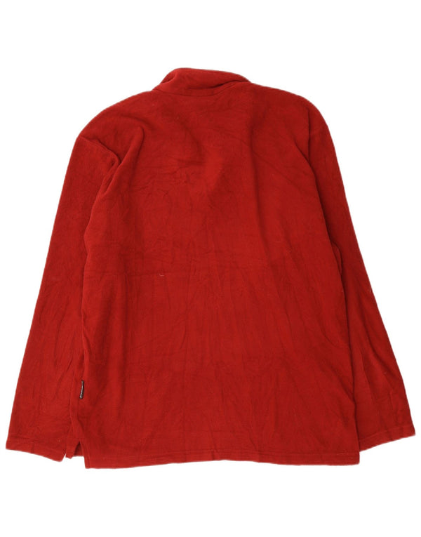 Jack Wolfskin Pull polaire à col zippé pour homme UK 40/42 Large Bordeaux Polyester