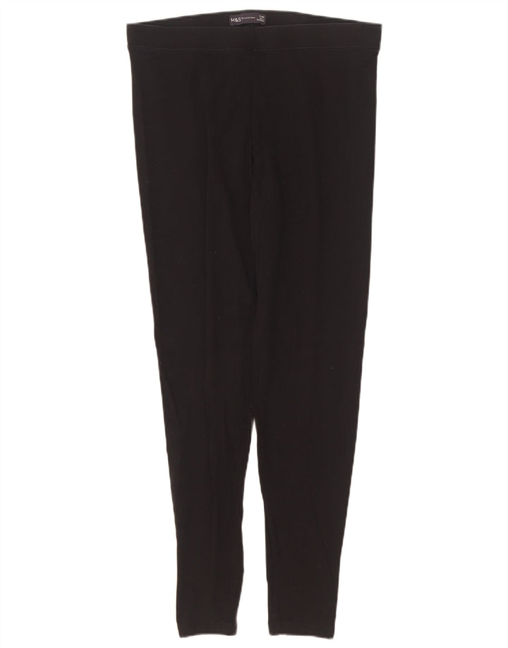 Marks & Spencer Leggings Femme UK 12 Coton Noir Moyen