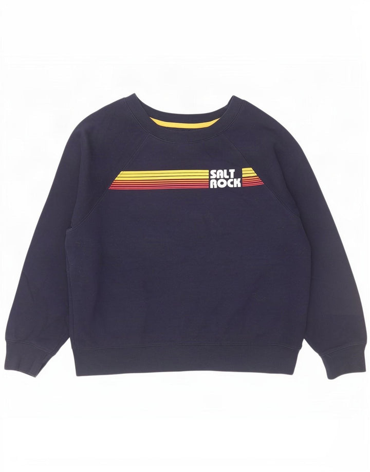 Saltrock Sweat-shirt graphique pour femme UK 12 Bleu marine moyen en coton