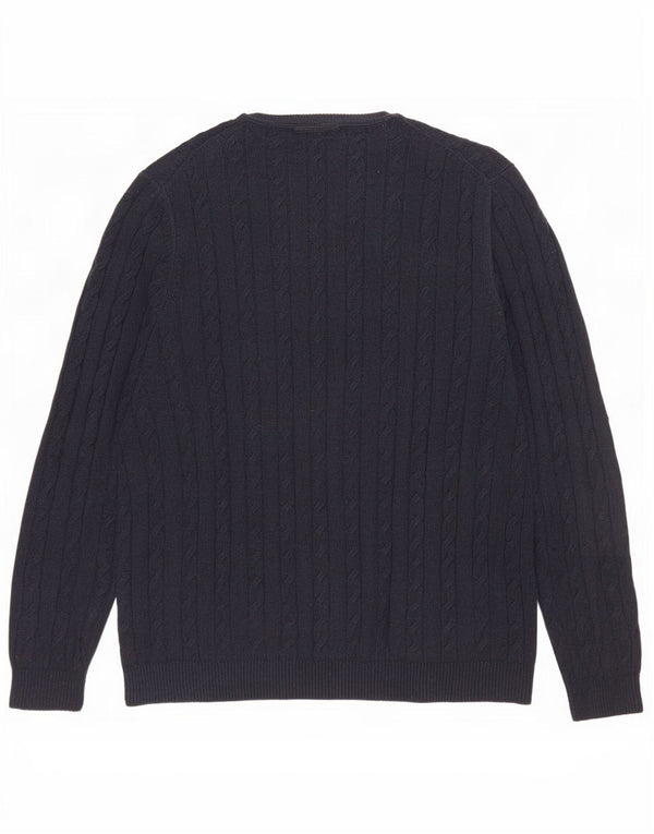 Lyle & Scott Pull à col rond pour homme en coton bleu marine Taille L