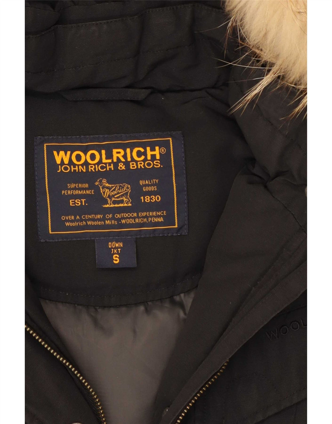 Woolrich Veste matelassée à capuche pour femme UK 10 Small Noir