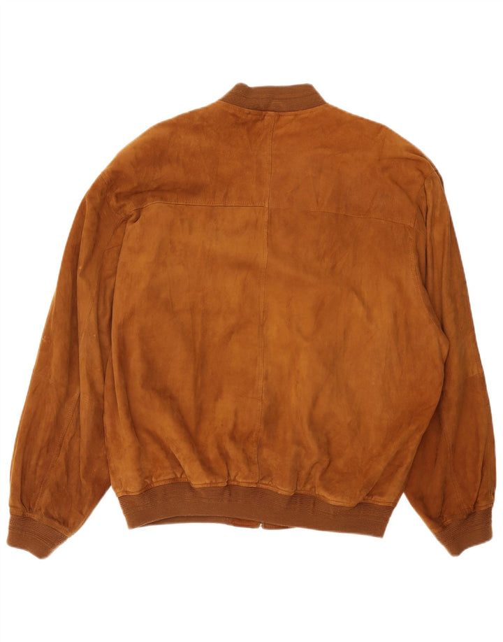 Gatsby Veste bomber en daim pour homme UK 38 Cuir beige moyen