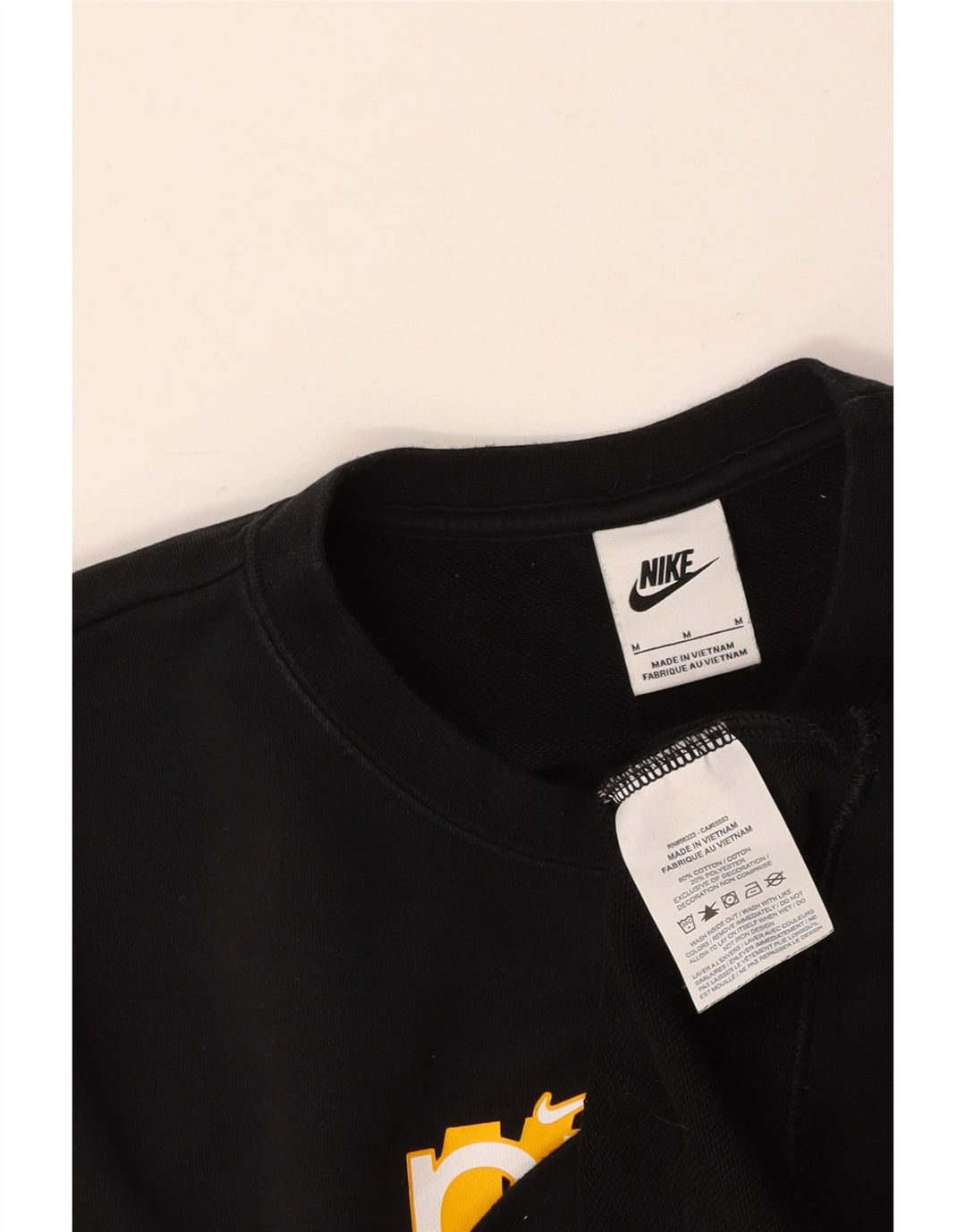 NIKE Sweat-shirt graphique pour femme UK 14 en coton noir moyen