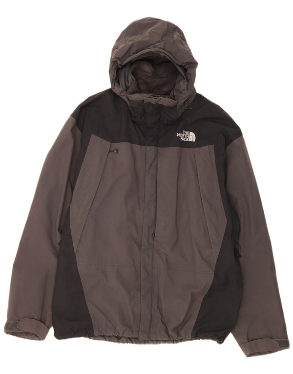 The North Face Veste de pluie à capuche pour homme UK 40 Large Gris Colorblock Nylon