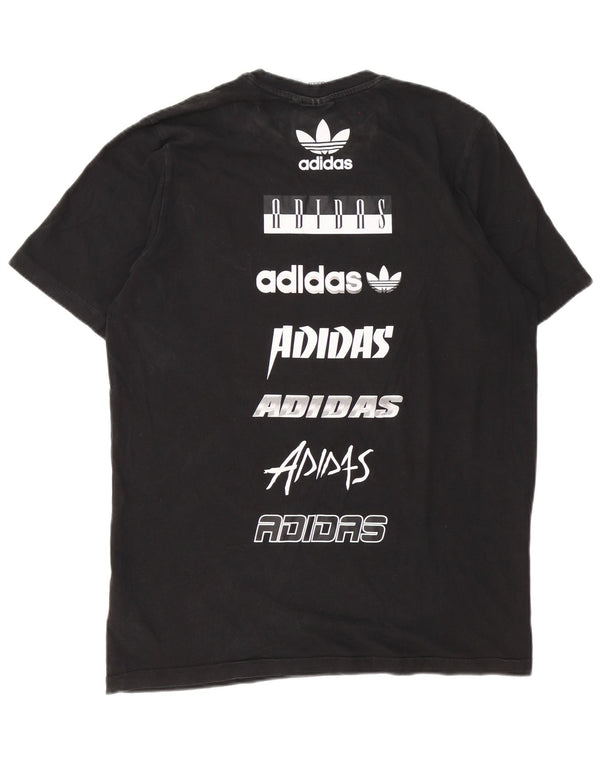 Adidas T-shirt graphique pour hommes, grand, en coton noir