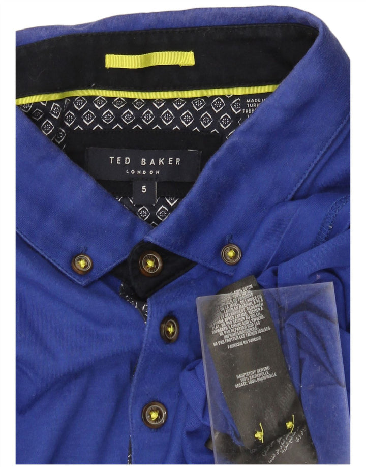 TED BAKER Polo Homme Taille 5 XL Bleu Coton
