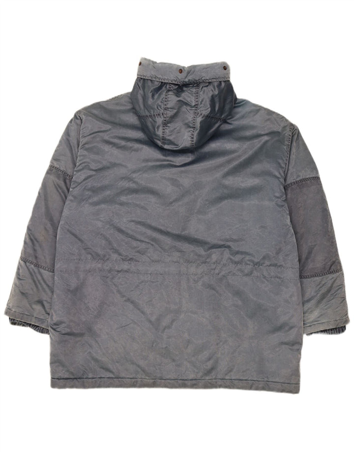 veste coupe-vent surdimensionnée à capuche vintage pour femmes IT 44 Bleu moyen