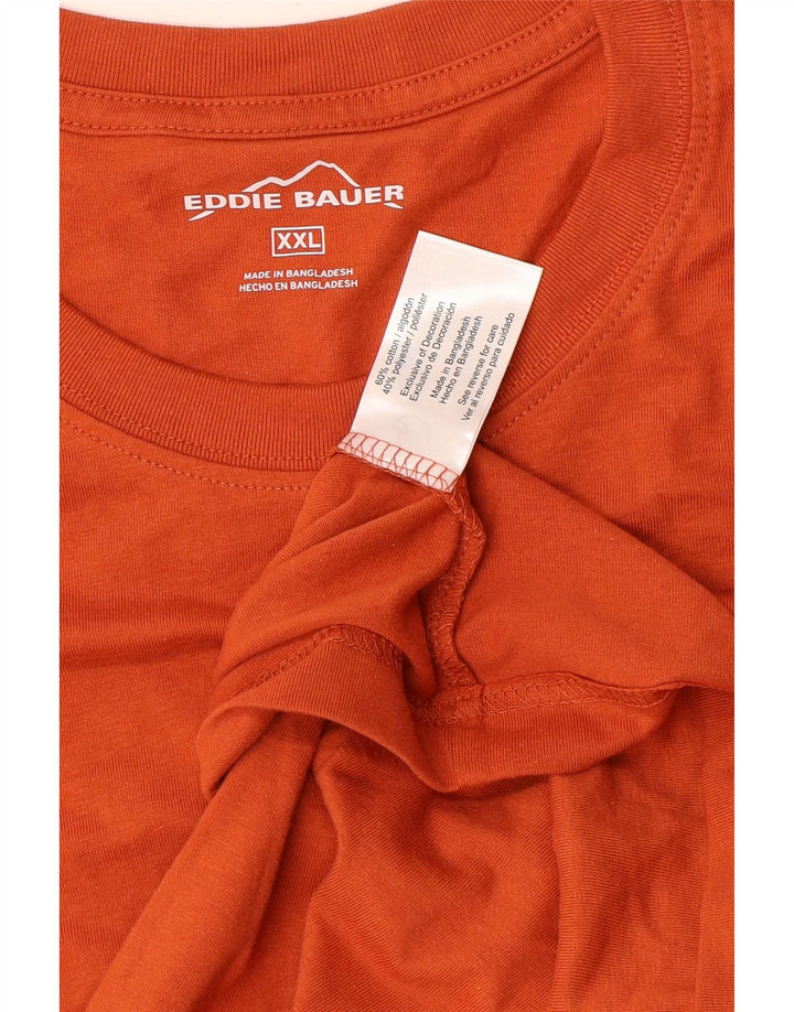 EDDIE BAUER T-Shirt Homme Top 2XL Orange Coton