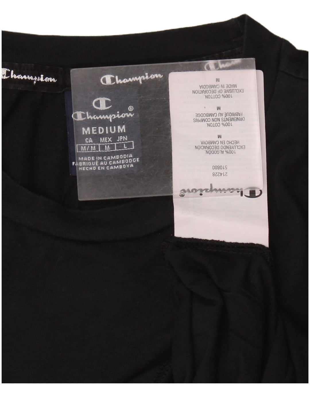 Champion T-Shirt Graphique Homme Noir Moyen Coton