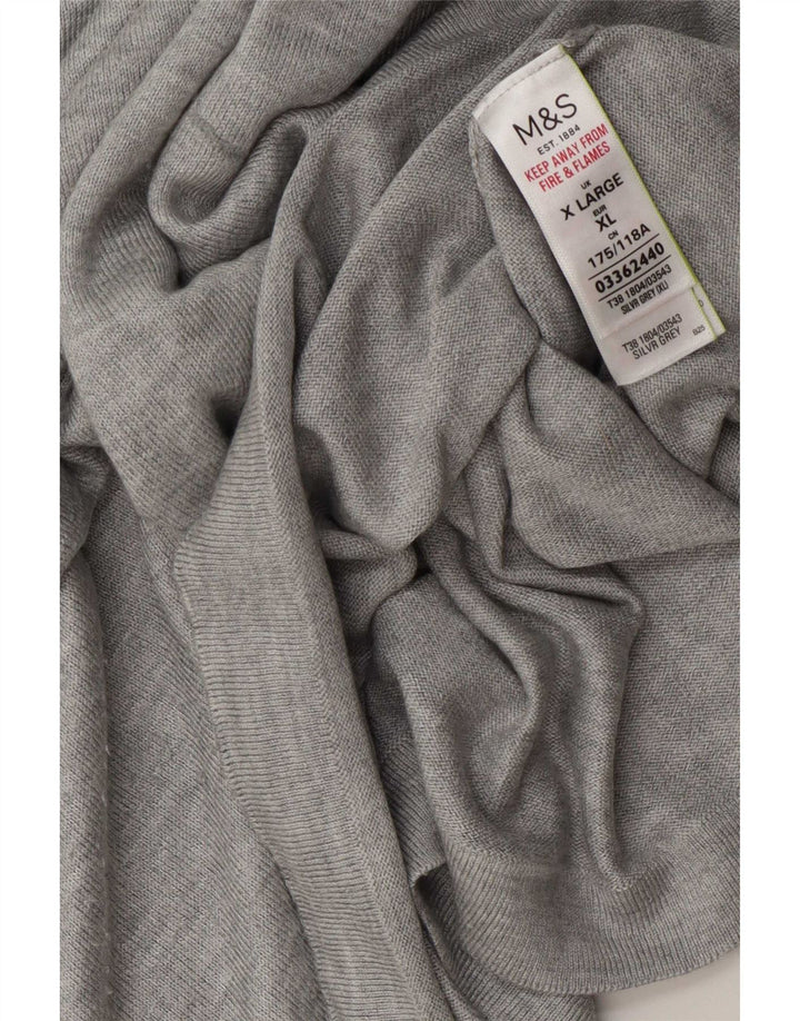 Marks & Spencer Pull surdimensionné à col en V pour femme UK 18 XL Gris