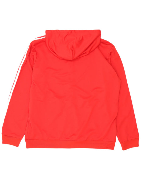 Adidas Pull à capuche zippé pour homme XL Rouge Polyester