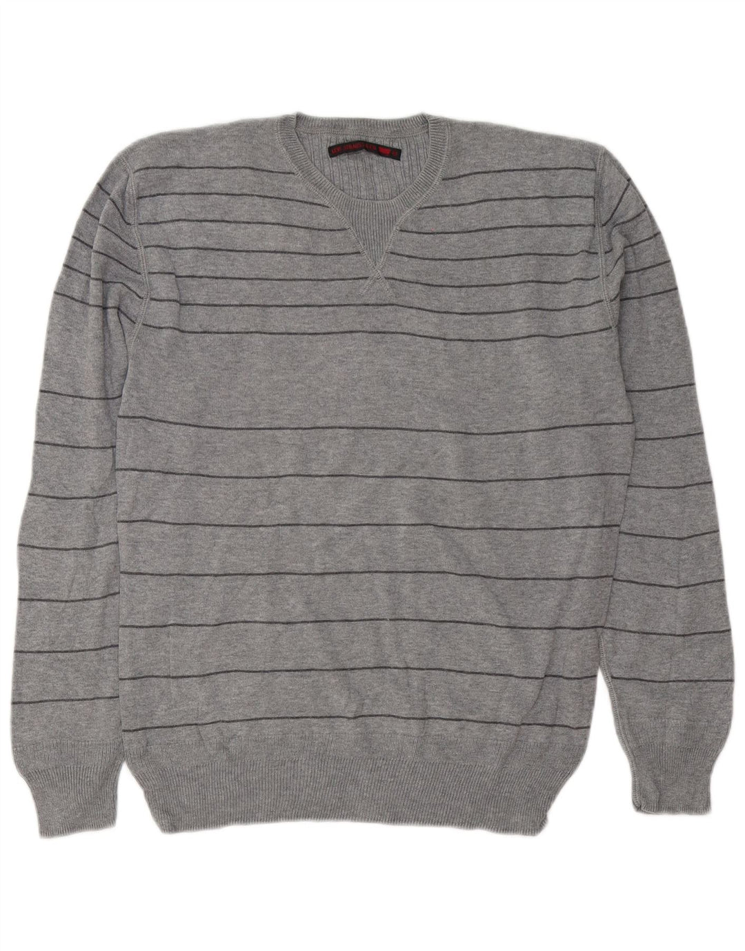 Levi's Pull Ras du Cou Homme Gris Moyen Rayé Coton