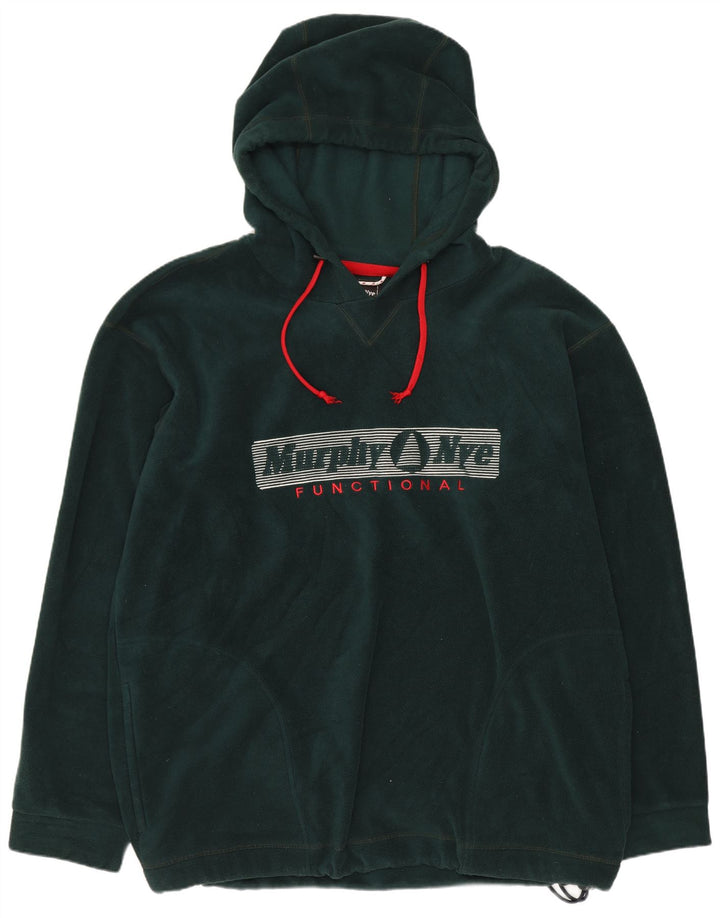 Murphy & Nye Pull à capuche en polaire graphique pour homme XL Vert Polyester