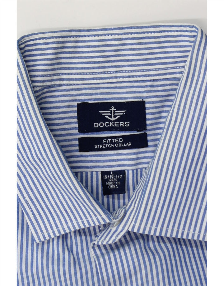 Dockers Chemise Homme Taille 16 1/2 Grande Rayure Bleue